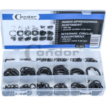 Condor Seegergyűrű készlet  300 db, belső  3-32 mm